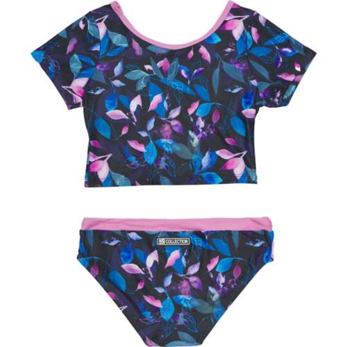 Girls' Nano Tie Front Short Sleeve Floral Swim Set