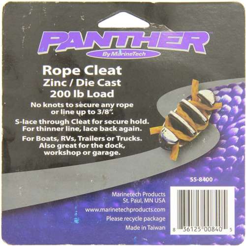 Panther THE GRIPPER Rope Cleat Zinc 3-Inch 2 Pack