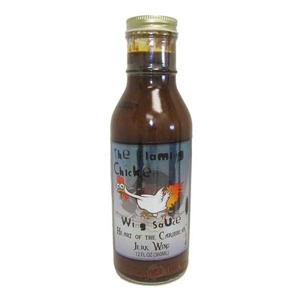 Hot Sauce Depot Flaming Chicken Heart of the Caribbean Jerk 12oz Wing Sauce - Hot Sauce Depot