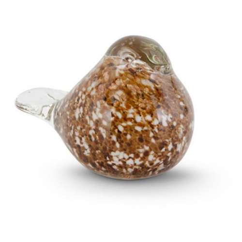 K&K Interiors Small Brown and Gold Speckled Glass Bird