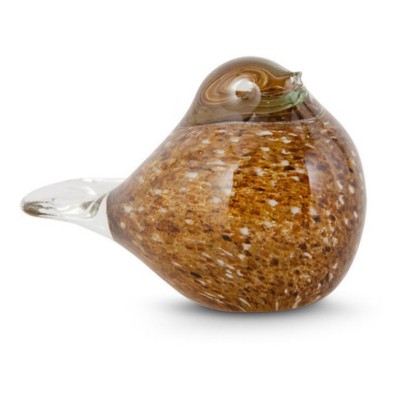 K&K Interiors Large Brown and Gold Speckled Glass Bird