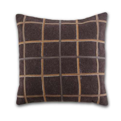 K&K Interiors Grid Wool Pillow