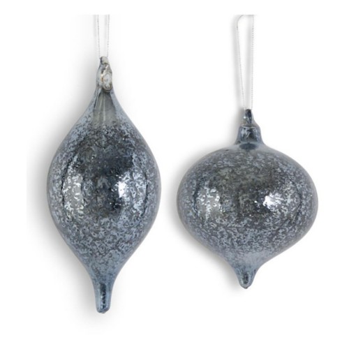 K&K Interiors Dark Blue Mercury Glass Onion & Finial Ornament (Styles May Vary) - Primary Image
