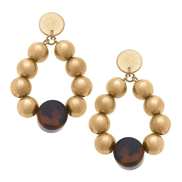 Women's Canvas Style Ava Resin & Ball Bead Teardrop Earrings product image