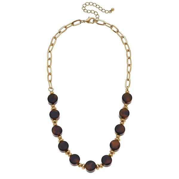 Women's Canvas Style Collins Resin Beaded & Chain Link Necklace product image