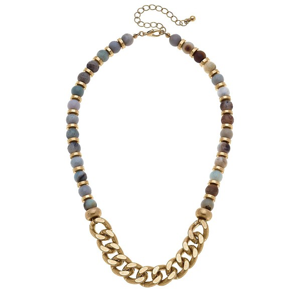 Women's Canvas Style Georgia Gemstone & Chunky Chain Beaded Necklace product image