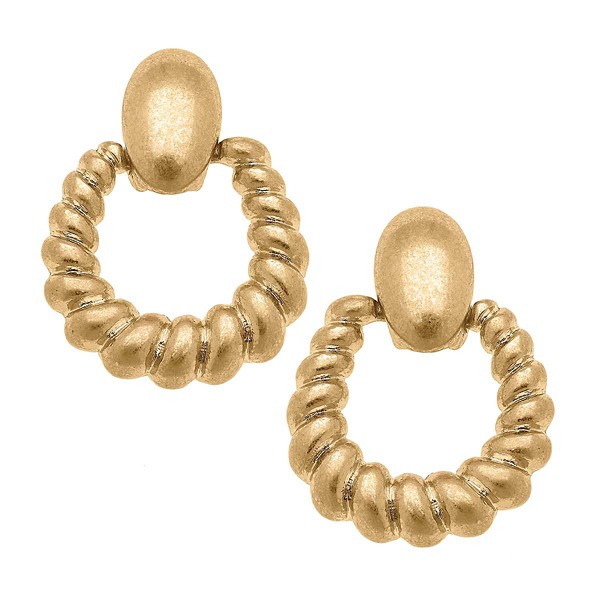 Women's Canvas Style Francine Twisted Metal Door Knocker Earrings product image