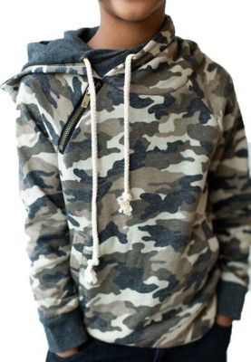 camo double hooded sweatshirt