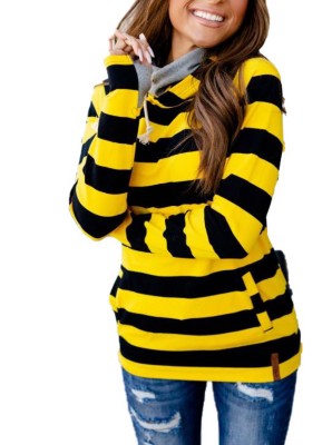 black and yellow striped sweatshirt