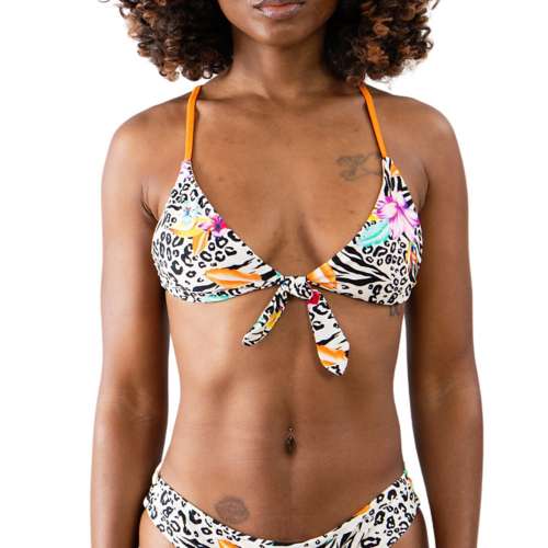 Women's Heat Swimwear Tie Front Triangle Swim Bikini Top
