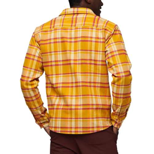 Houston Astros Large Check Flannel Button-Up Long Sleeve Shirt - Orange/Navy