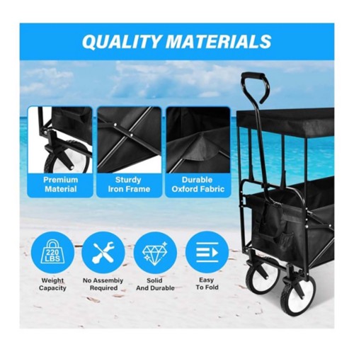 YSSOA Heavy Duty Folding Wagon With Removable Canopy
