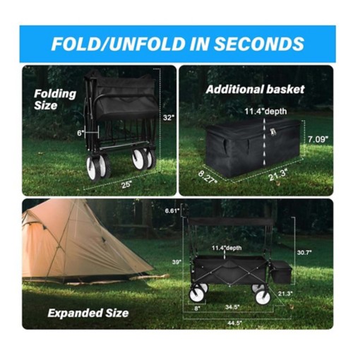 YSSOA Heavy Duty Folding Wagon With Removable Canopy