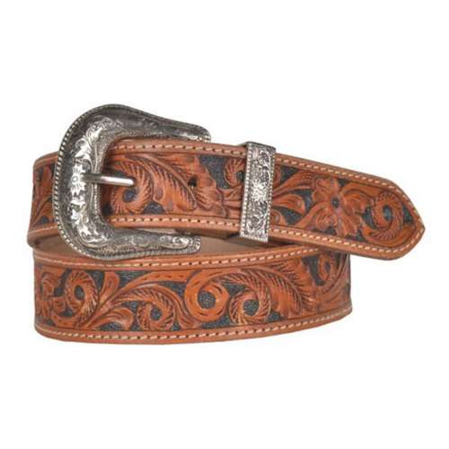 Women's Myra Floral Demure Hand-Tooled Leather Belt