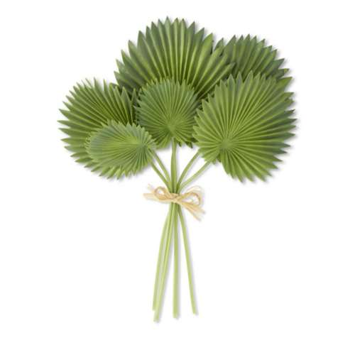 K&K Interiors 16in Real Touch Fan Palm Leaf Bundle (6 Pieces)