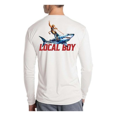 Men's Local Boy Outfitters Seahaw Series: Shark Graphic Performance Long Sleeve T-Shirt
