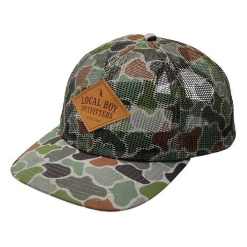 Men's Local Boy Outfitters Founder's Leather Patch All Mesh Snapback bucket hat