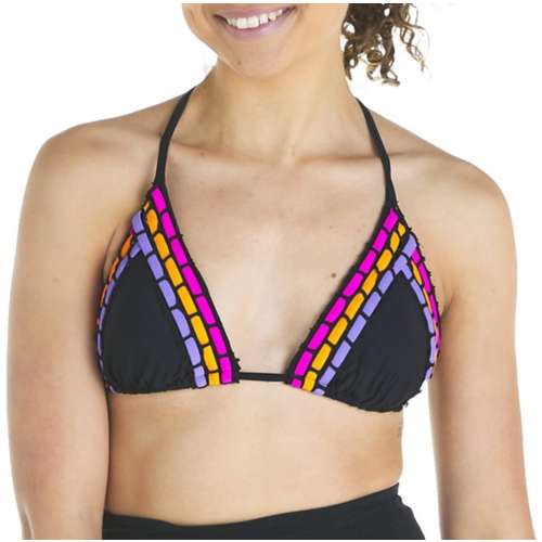 Women's Heat Swimwear Slide Triangle Color Block Bikini Bottom Bikini Top Swimsuit