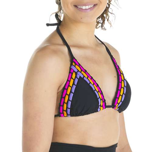 Women's Heat Swimwear Slide Triangle Color Block Bikini Bottom Bikini Top Swimsuit