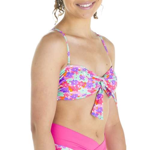 Women's Heat Swimwear Tie Front Bandeau Bikini Top Swimsuit
