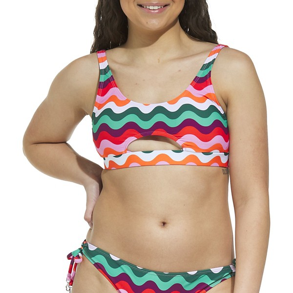 Women's Heat Swimwear Cutout Bralette Swim Bikini Top Medium Boho Vibes