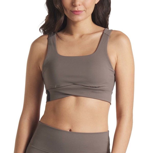 Women's UNRL Performa Longline Sports Bra Large Dark Taupe