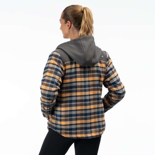 Women's fleece on sale lined flannel hoodie