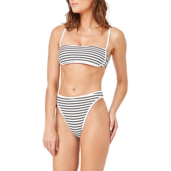 Women's L SPACE Hazel Bralette Swim Bikini Top Contemporary Large Sail Stripe