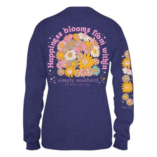 Girls' Simply Southern Happiness Blooms Long Sleeve T-Shirt