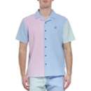 Men's Party Pants Fabio Color Block Cabana Button Up Shirt