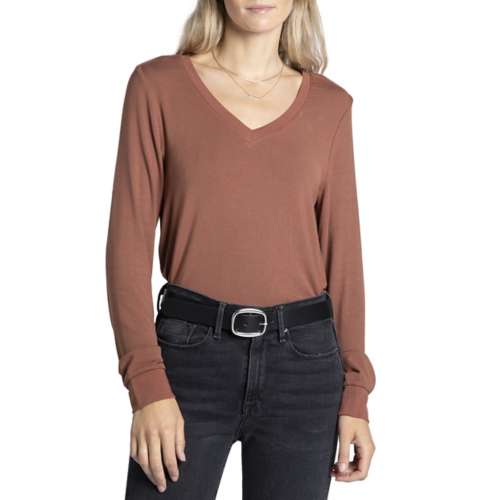 Women's Thread & Supply Plus Size Shannon Long Sleeve V-Neck Shirt