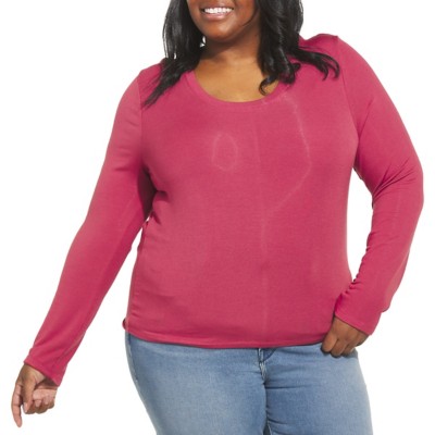 Women's Thread & Supply Plus Size Lauren Top Long Sleeve Scoop Neck T-Shirt