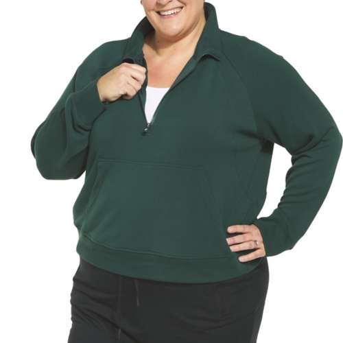 Quarter zip pullover women's plus online size