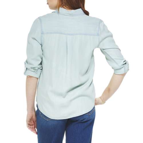 Women's Puma Tech T-shirt in marineblauw Beau Top Long Sleeve Button Up Shirt