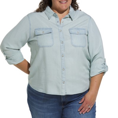 Women's Thread & Supply Plus Size Beau Top Long Sleeve Button Up Shirt
