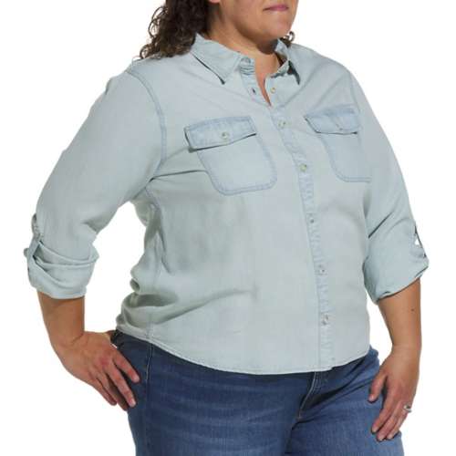 Women's Thread & Supply Plus Size Beau Top Long Sleeve Button Up Shirt