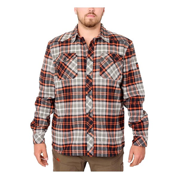 Men's BRUNT Long Sleeve Flannel 3XLarge Grey Plaid