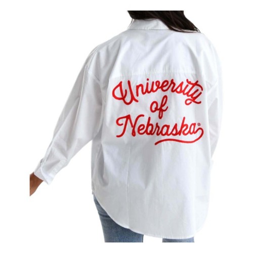 Gameday Social Women's Nebraska Cornhuskers Ripley Button Long Sleeve Button Up