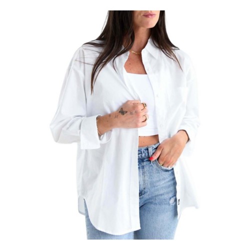 Gameday Social Women's Nebraska Cornhuskers Ripley Button Long Sleeve Button Up