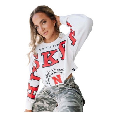 Gameday Social Women's Nebraska Cornhuskers Phipps Split Long Sleeve Crop
