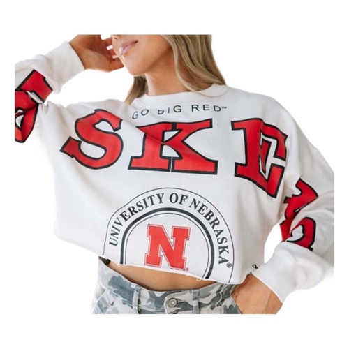 Gameday Social Women's Nebraska Cornhuskers Phipps Split Long Sleeve Crop