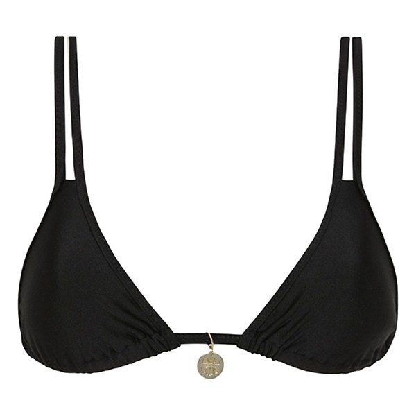 Women's Kulani Kinis Twin Strap Bralette Swim Bikini Top Juniors Large Moonlight Black