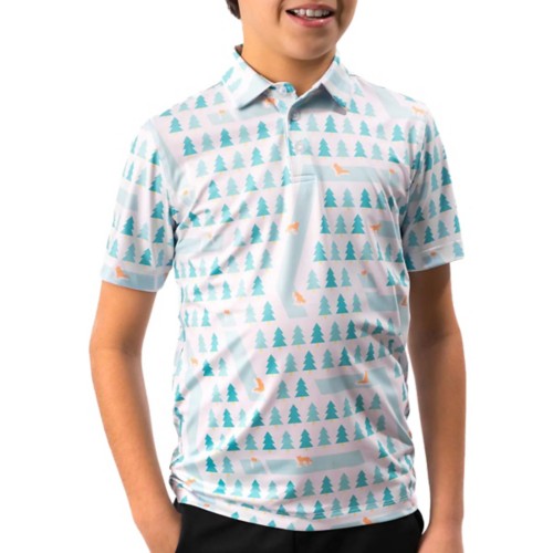 Kids' Waggle Golf Fox Holes Polo