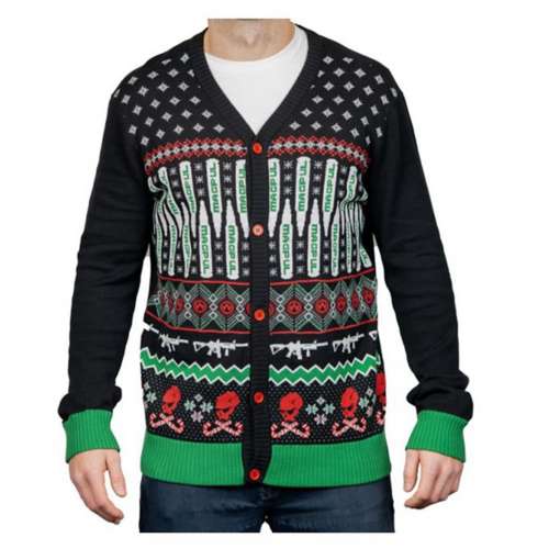White & Green Ugly Christmas Bottle Sweater, 2-Pack