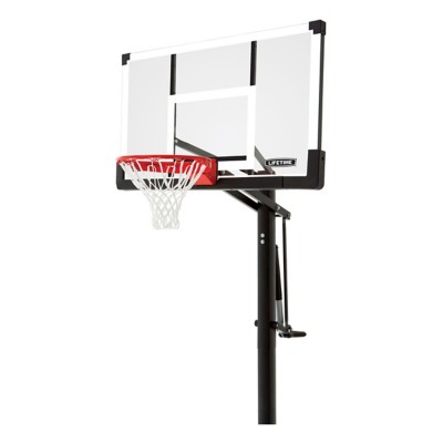 Lifetime 54" In-Ground Tempered Rigid Arm Pump Adjust Basketball Hoop