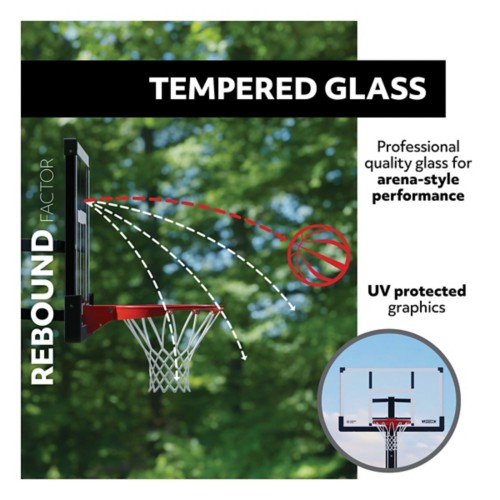 Lifetime 54" In-Ground Tempered Rigid Arm Pump Adjust Basketball Hoop