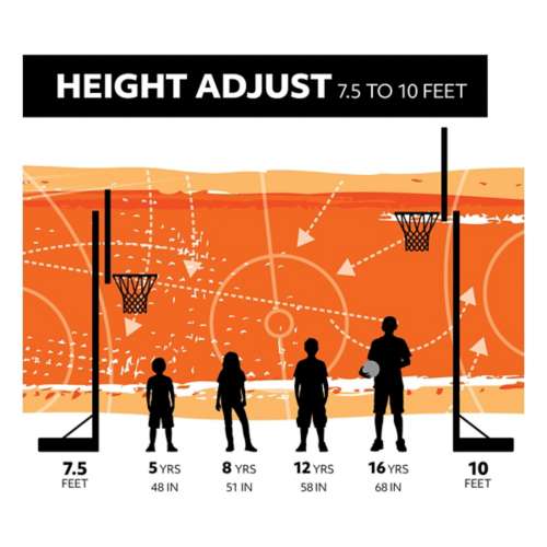 Lifetime 54" In-Ground Tempered Rigid Arm Pump Adjust Basketball Hoop