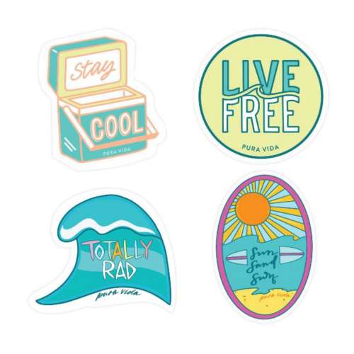 Women's Pura Vida Surfer Girl Sticker Pack