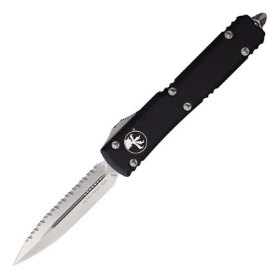 Microtech 122-12 Ultratech Stonewash Serrated Dagger OTF Automatic Knife