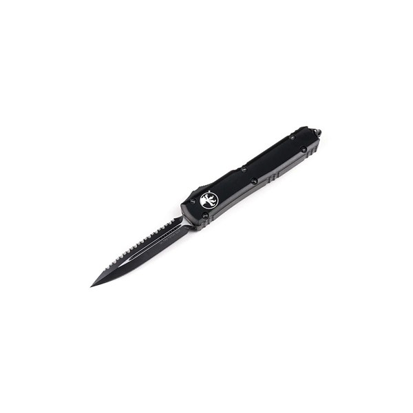 MICROTECH 123-3T Ultratech Black Full Serrated Dagger OTF Automatic Knife